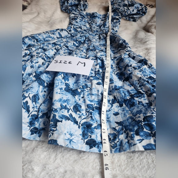 NO LOW BALLING!Abercrombie Emerson Floral Poplin Puff Sleeves Midi Dress NWT - Picture 7 of 11